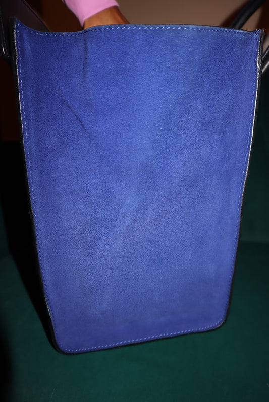 Celine Tri Color Leather and Suede Micro Luggage Tote Pre-Loved