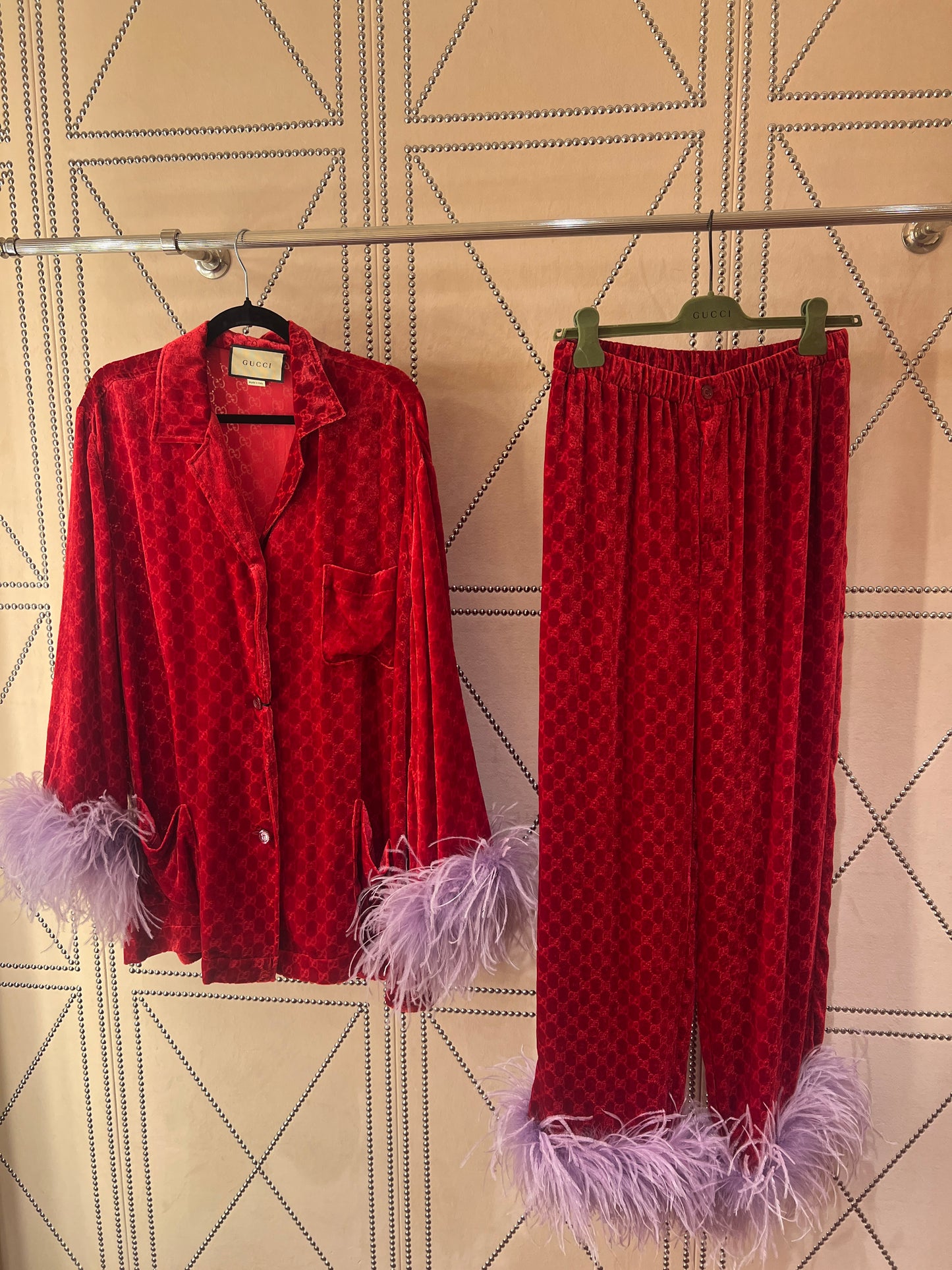 2023 NWT Gucci Ostrich Pajama Set