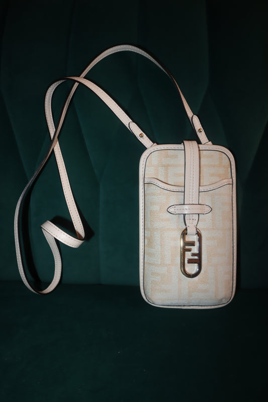 Fendi Zucca Phone Pouch Crossbody Cream 2022