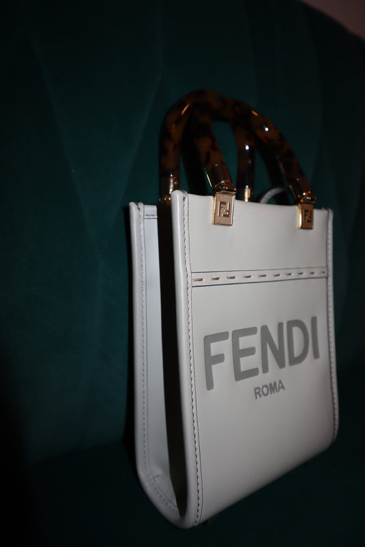 Fendi Sunshine Logo Debossed Mini Tote Bag