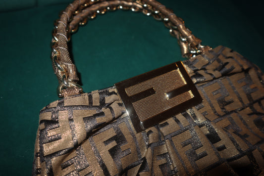 Fendi
Mia Tote Metallic Zucca Canvas Small + FENDI Scarf