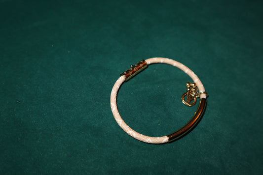Louis Vuitton Leather Bracelet Pre-Loved with Charms