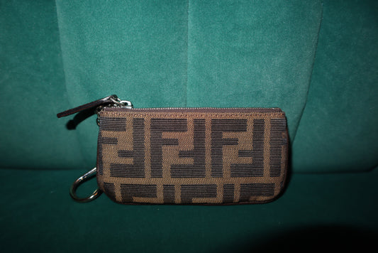 Fendi Zucca Coin Pouch Key Case Tobacco / Charm pre-owned