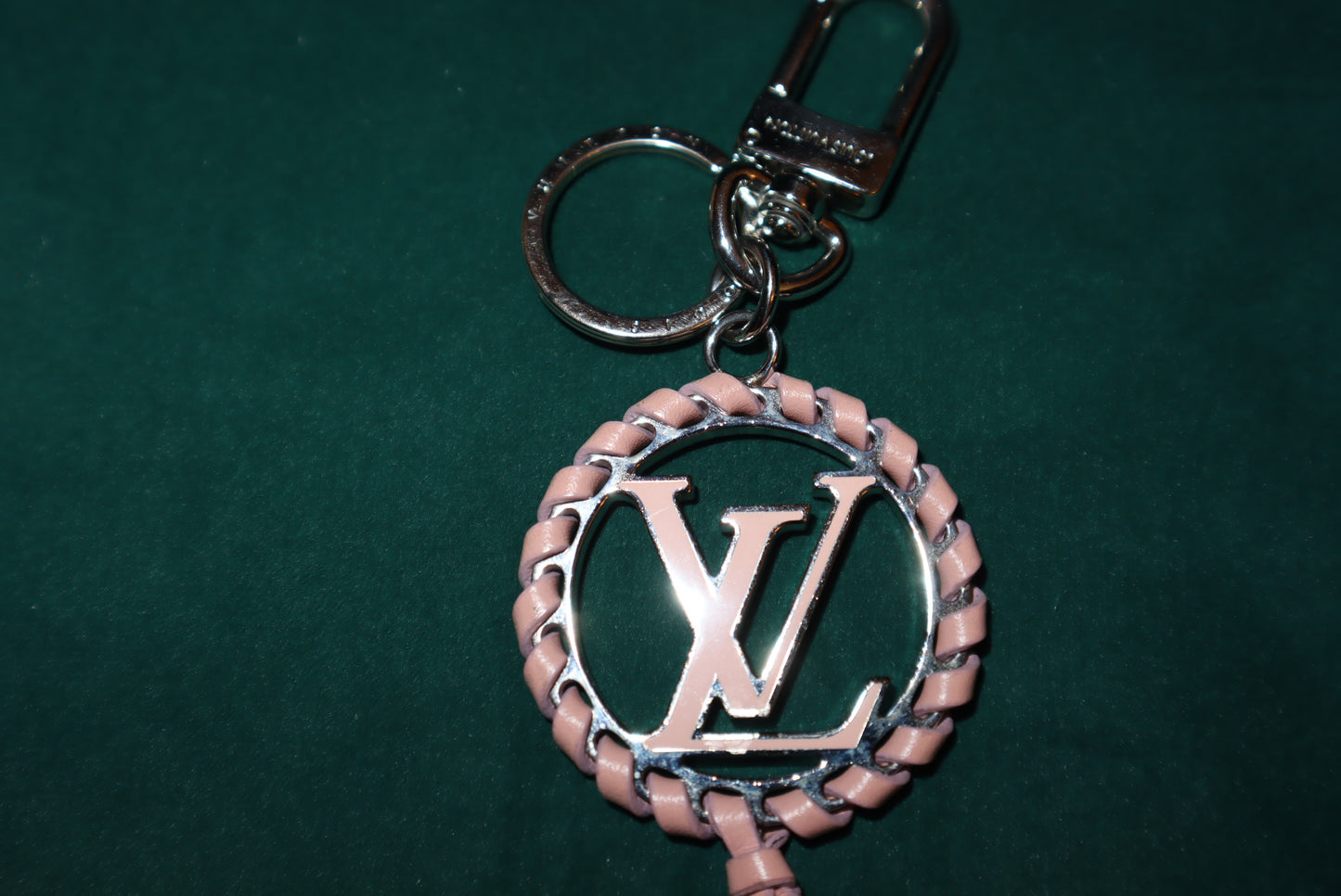 Louis Vuitton Silver Pink Leather Bag Charm
