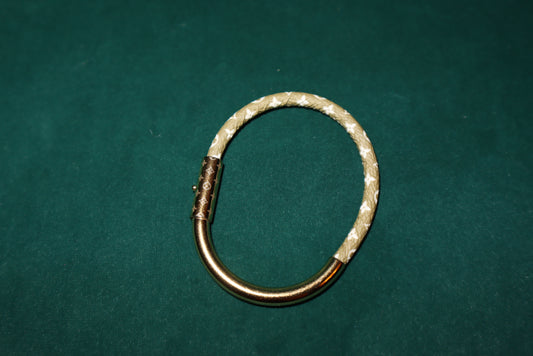 Louis Vuitton Leather Bracelet Pre-Loved Olive Cream