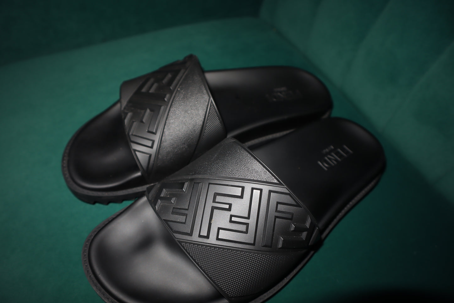 FENDI FF-embossed slides