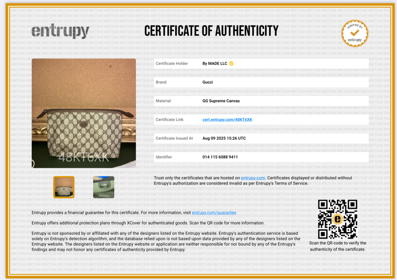 Gucci GG Supreme Beige Large pouch Pre-Loved