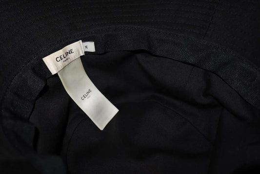 Céline Black Logo Bucket Hat Medium