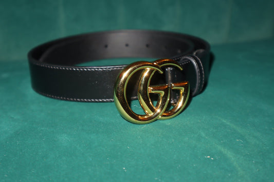 Pre-Loved Gucci 2015 Re-Edition Wide Black Leather Belt