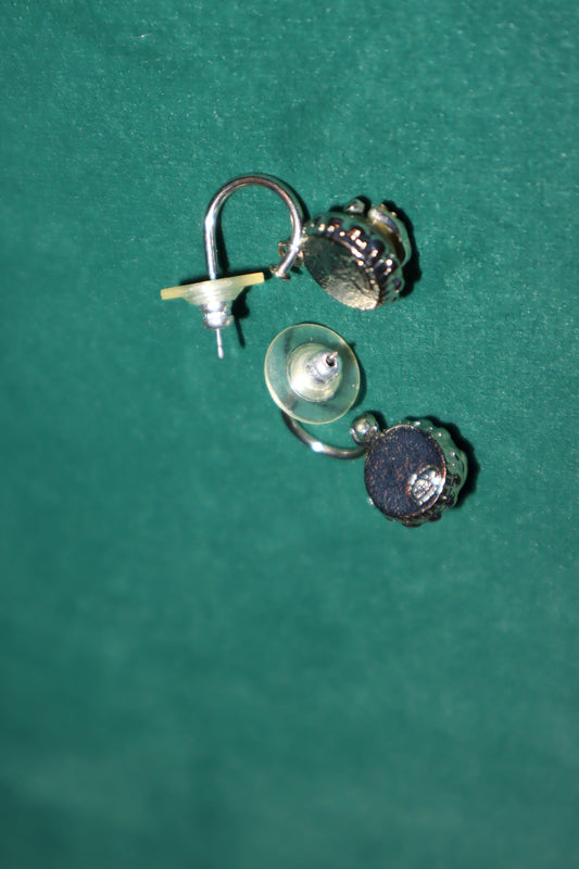 CHANEL Pendientes Coco Mark Círculo Diamantes de imitación Piedras de colores Metal Usado