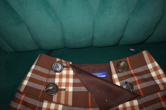 Burberry Check Mini Skirt 'Dark Brown' Pre-Loved