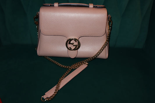 Gucci Pink Small Dollar Calf Interlocking G Top Handle Pre-Loved