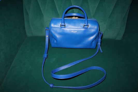 Saint Laurent Lou Camera Bag – Cobalt Blue Leather, Convertible Strap (Top-Handle / Crossbody)
