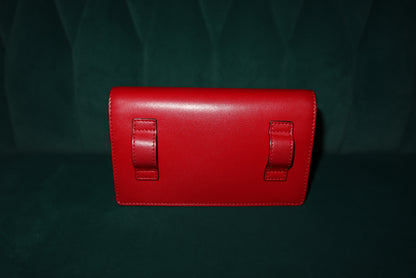 FENDI Spy Mini Red Leather Crossbody with Gold Chain Strap (Missing Leather Belt Strap)