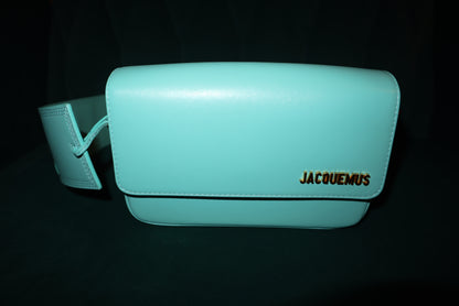 JACQUEMUS  Smooth Calfskin Le Carinu Turquoise