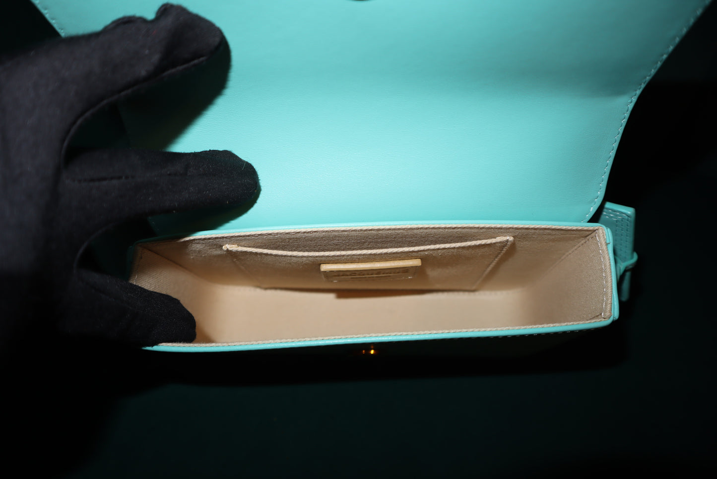 JACQUEMUS  Smooth Calfskin Le Carinu Turquoise