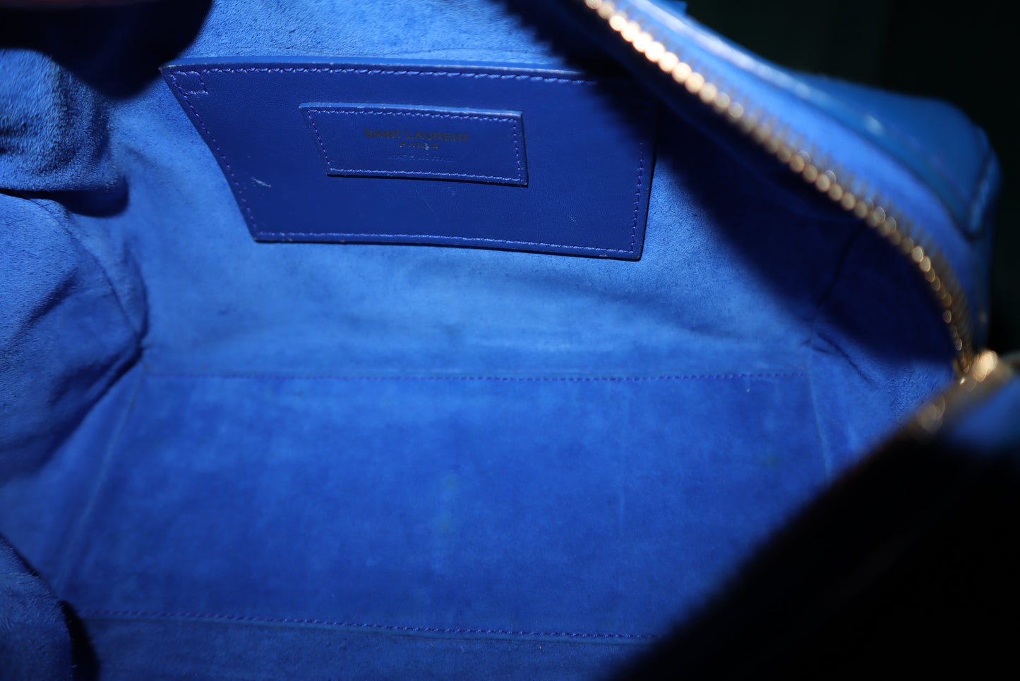 Saint Laurent Lou Camera Bag – Cobalt Blue Leather, Convertible Strap (Top-Handle / Crossbody)