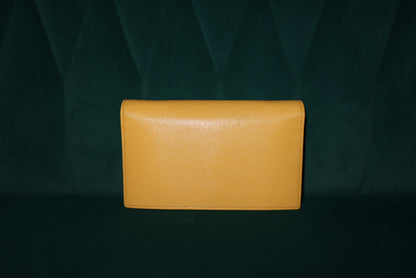 Gucci Wallet-on-Chain (WOC) Yellow Leather – Gold Hardware, Dust Bag & Box Included (Corner Rubs)