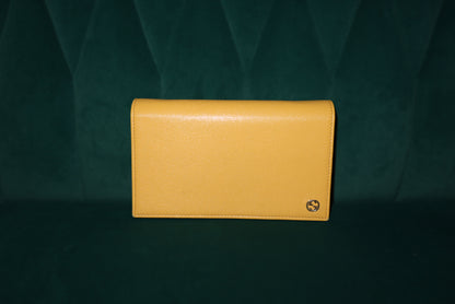 Gucci Wallet-on-Chain (WOC) Yellow Leather – Gold Hardware, Dust Bag & Box Included (Corner Rubs)