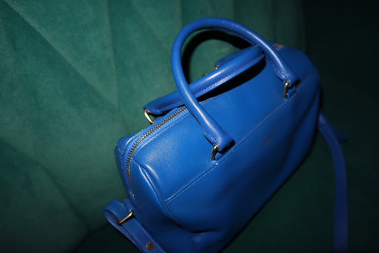 Saint Laurent Lou Camera Bag – Cobalt Blue Leather, Convertible Strap (Top-Handle / Crossbody)