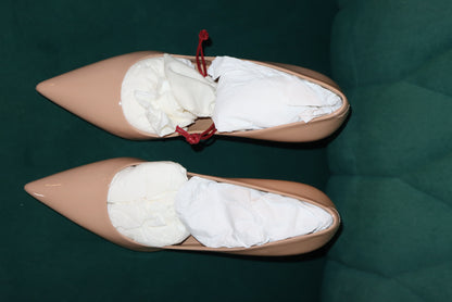 Salvatore Ferragamo "ILARY 70" Beige Patent Leather Heeled Pumps Shoes