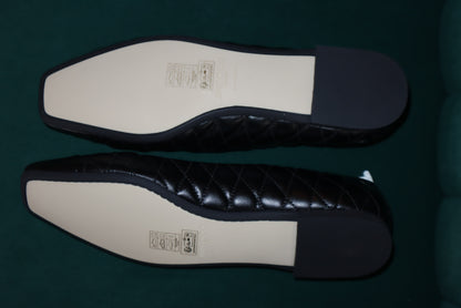 Jimmy Choo Leni Quilted Flats Black/Light Gold