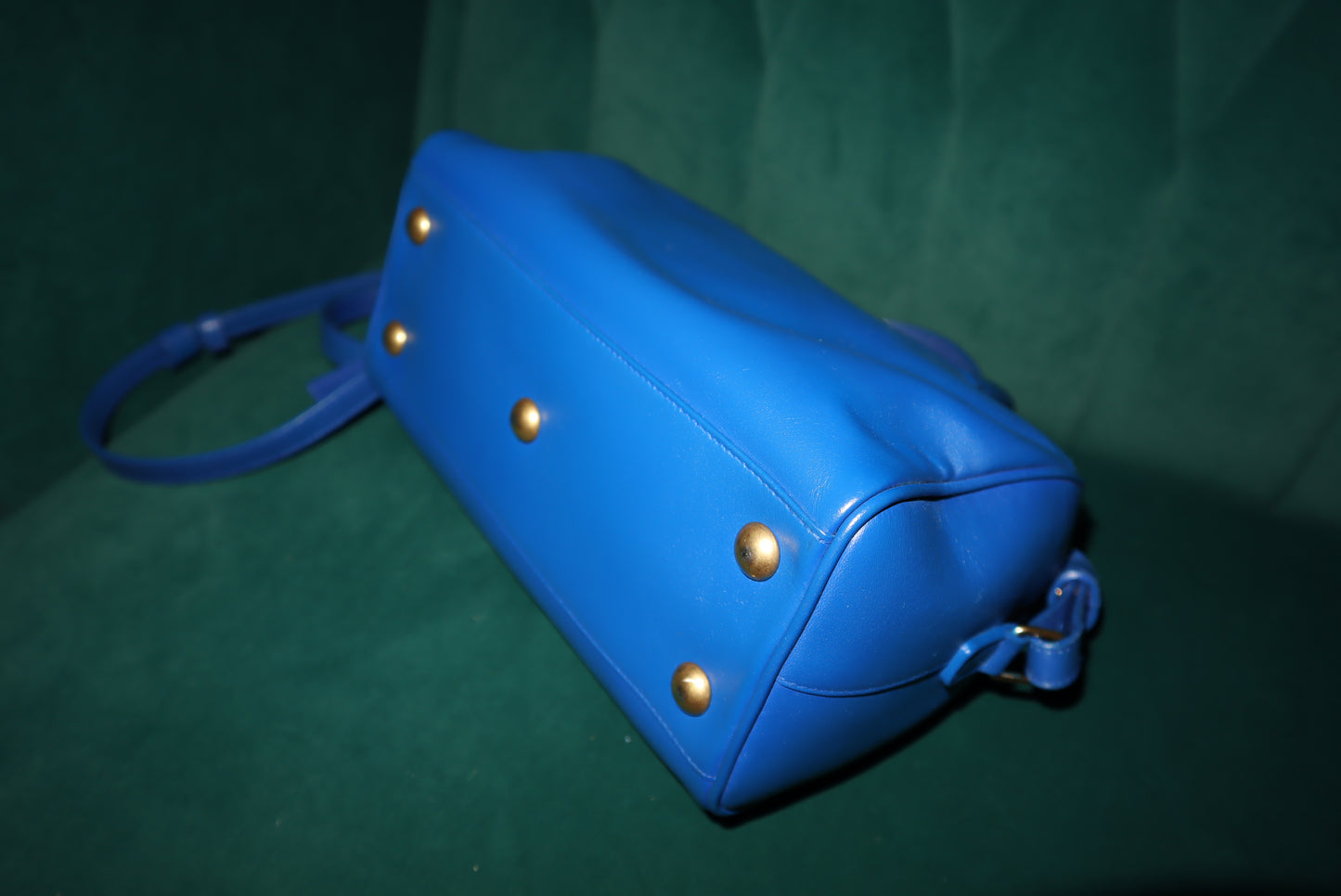 Saint Laurent Lou Camera Bag – Cobalt Blue Leather, Convertible Strap (Top-Handle / Crossbody)