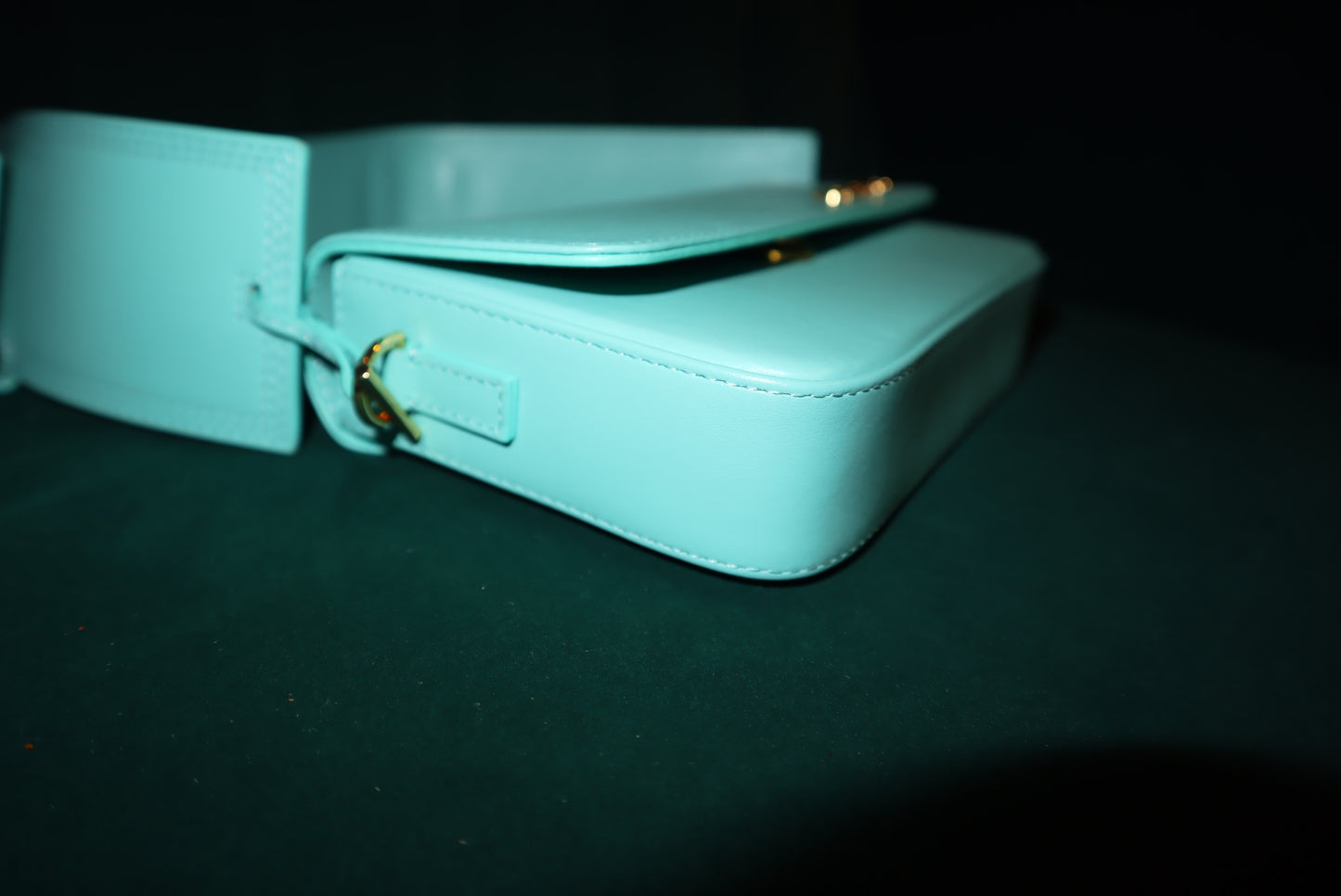 JACQUEMUS  Smooth Calfskin Le Carinu Turquoise