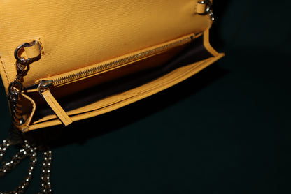 Gucci Wallet-on-Chain (WOC) Yellow Leather – Gold Hardware, Dust Bag & Box Included (Corner Rubs)
