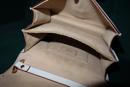 Fendi White Leather Flower-Appliqué Chain Shoulder Bag