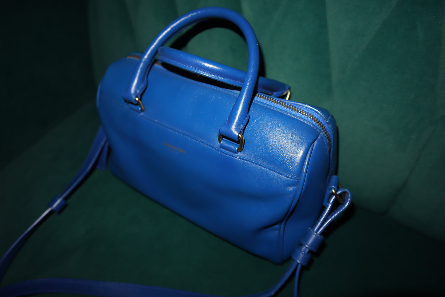 Saint Laurent Lou Camera Bag – Cobalt Blue Leather, Convertible Strap (Top-Handle / Crossbody)