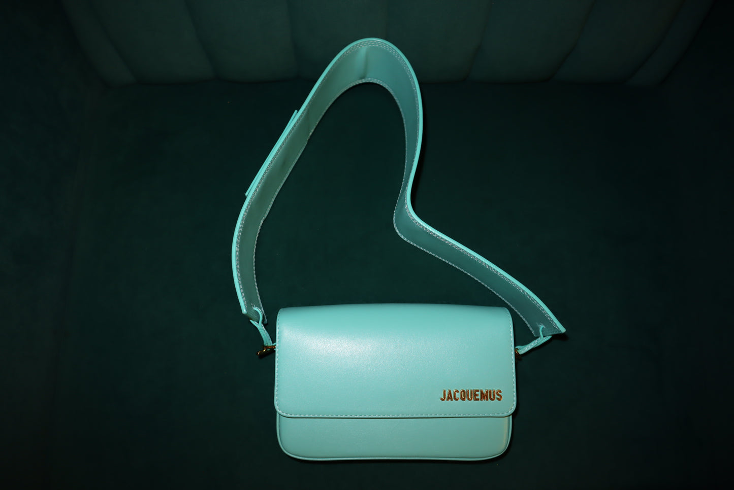 JACQUEMUS  Smooth Calfskin Le Carinu Turquoise