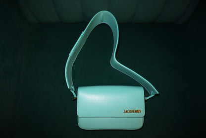 JACQUEMUS  Smooth Calfskin Le Carinu Turquoise
