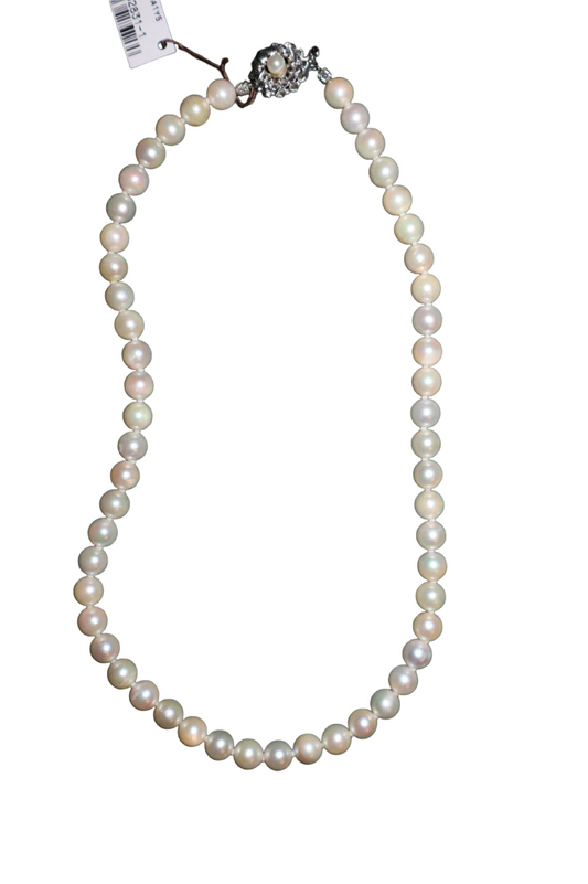 Pre-Owned White Round Akoya Pearl Necklace ASM Luxuries