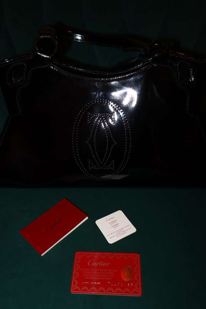 Cartier Black Patent Leather Meduim Marcello de Cartier Bag