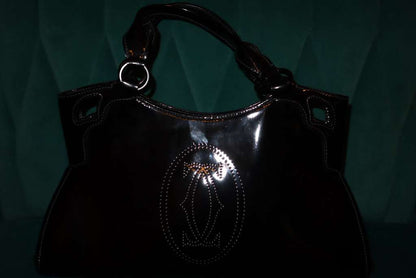 Cartier Black Patent Leather Meduim Marcello de Cartier Bag