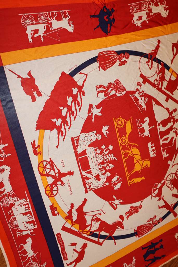 Hermès Hermes Red Silk Scarf with stretch
