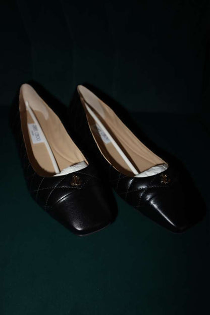 Jimmy Choo Leni Quilted Flats Black/Light Gold