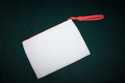 Christian DIOR Terry Cloth Large Clutch Wristlet Bag White