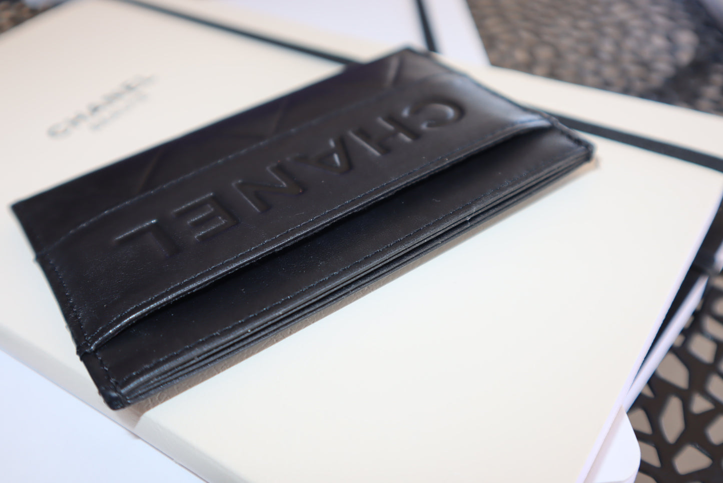 Chanel Lambskin Black Card Holder