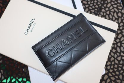 Chanel Lambskin Black Card Holder