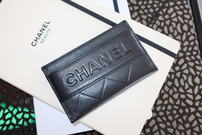 Chanel Lambskin Black Card Holder