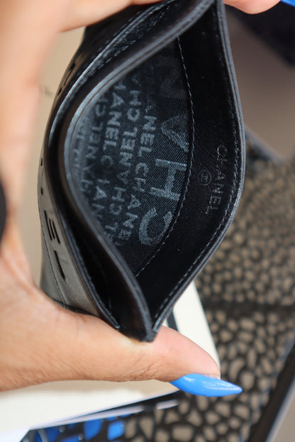 Chanel Lambskin Black Card Holder