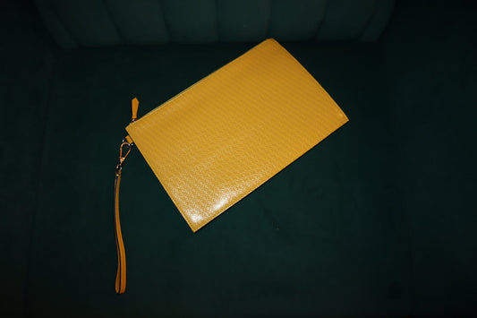 Fendi Roma Flat Pouch Yellow Pre-Loved