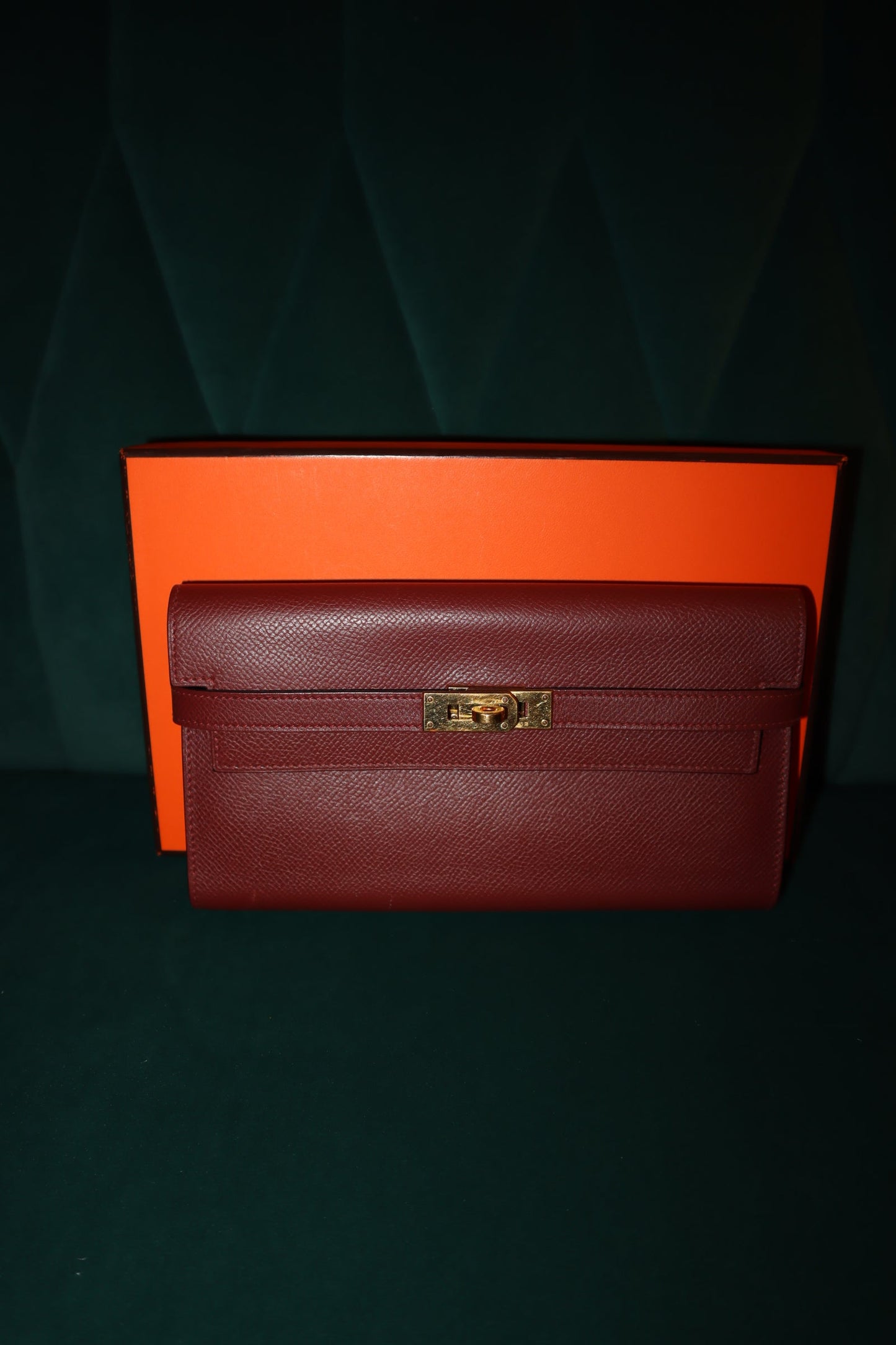 Hermes Ruby Epsom Leather Kelly Classic Wallet Pre-Loved