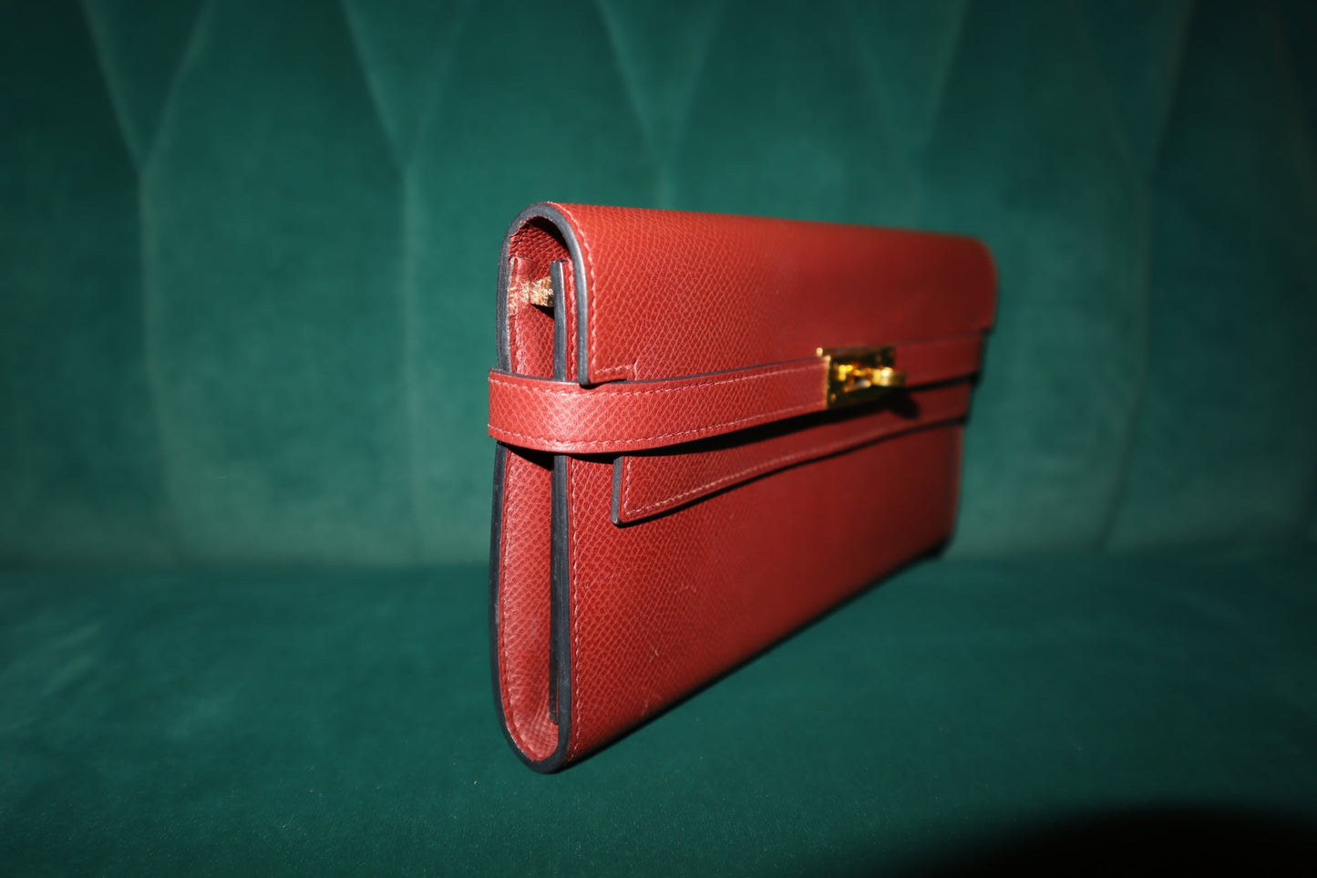 Hermes Ruby Epsom Leather Kelly Classic Wallet Pre-Loved