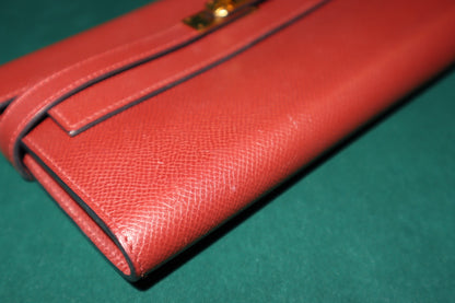Hermes Ruby Epsom Leather Kelly Classic Wallet Pre-Loved