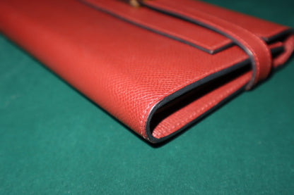 Hermes Ruby Epsom Leather Kelly Classic Wallet Pre-Loved